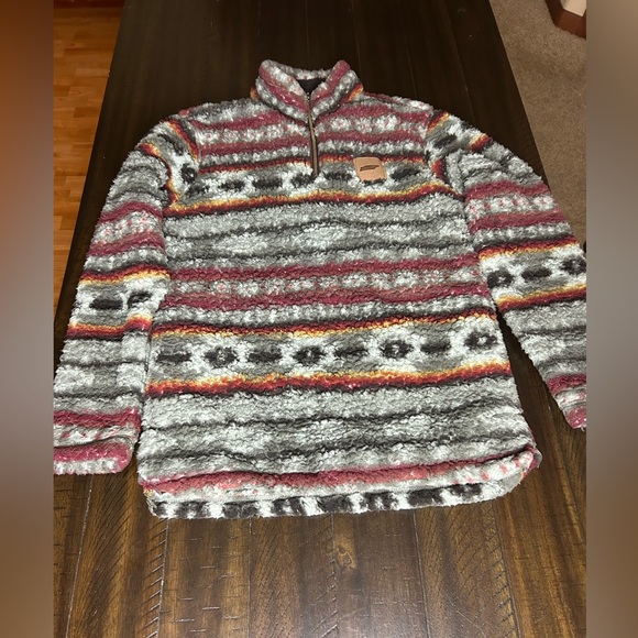 Men’s Western Print Fleece ¾ Zip Sweater - Picture 4 of 5